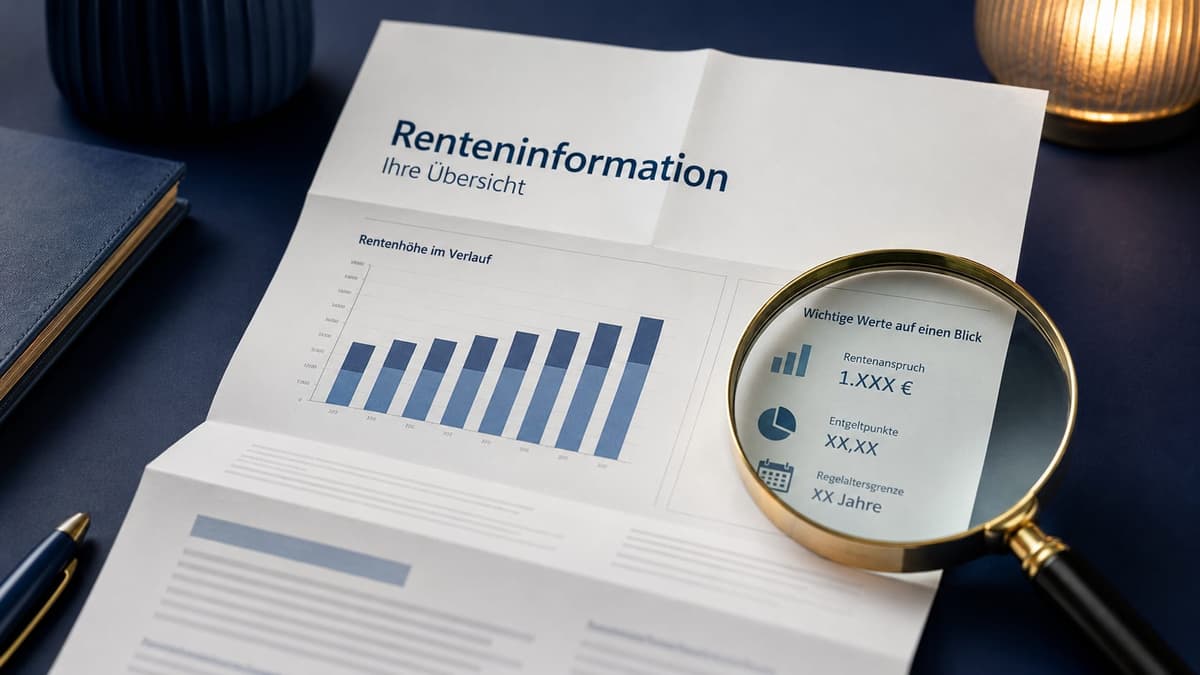 DRV-Renteninformation mit Lupe – Renteninformation verstehen und Zahlen richtig lesen