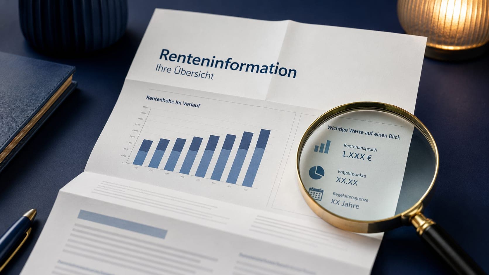 DRV-Renteninformation mit Lupe – Renteninformation verstehen und Zahlen richtig lesen