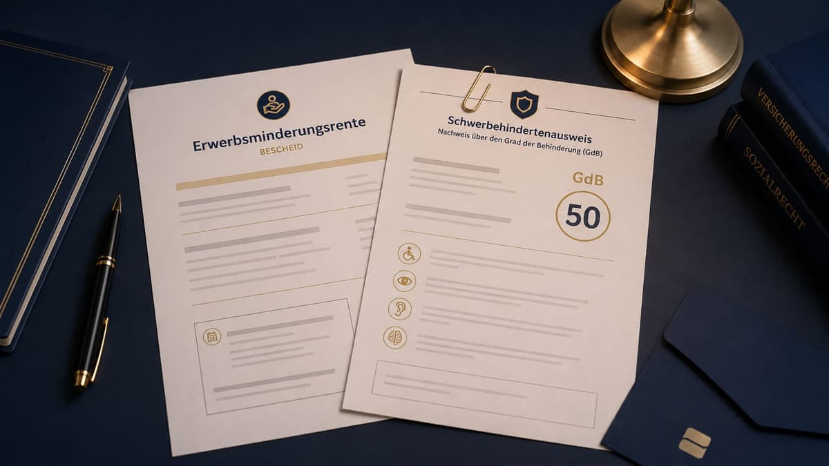 EMR-Bescheid und GdB-Ausweis nebeneinander – Erwerbsminderungsrente und Schwerbehinderung gleichzeitig nutzen