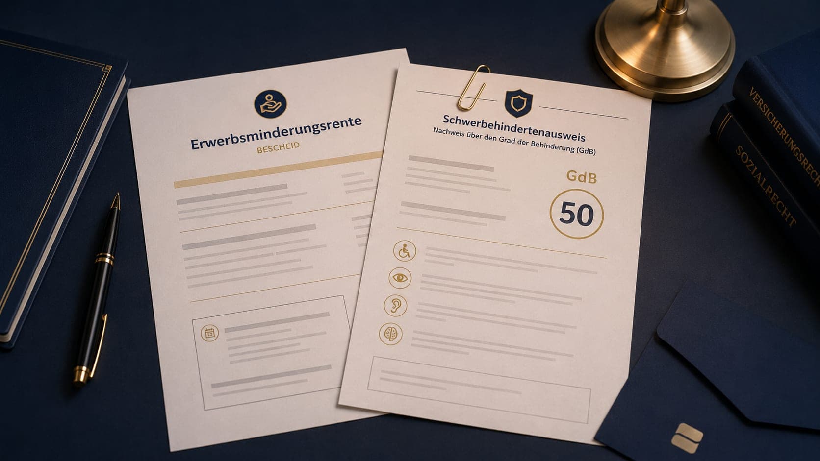EMR-Bescheid und GdB-Ausweis nebeneinander – Erwerbsminderungsrente und Schwerbehinderung gleichzeitig nutzen